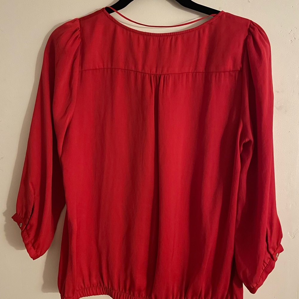 Zara Vibrant Red Ruffle Blouse - Picture 3 of 4